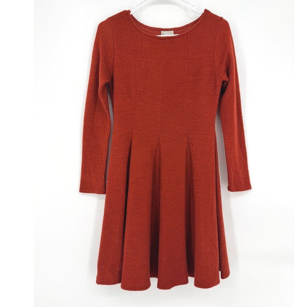 Dolan Left Coast‎ Collection Rust Ribbed Fit and Flare Dress Petite XS